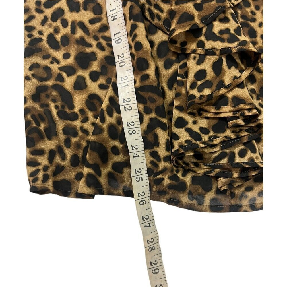 Mine Women's Shear Animal Print Riffled Top - Picture 6 of 6